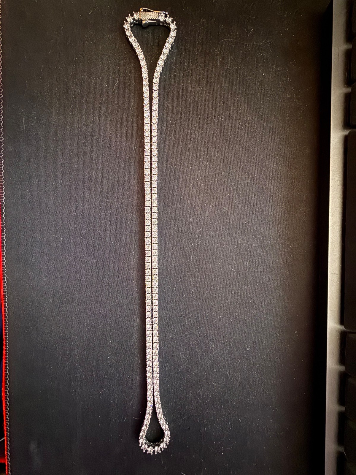Authentic Shop GLD 4mm Moissanite Tennis Chain 925 Sterling Silver 20″ VVS D Col