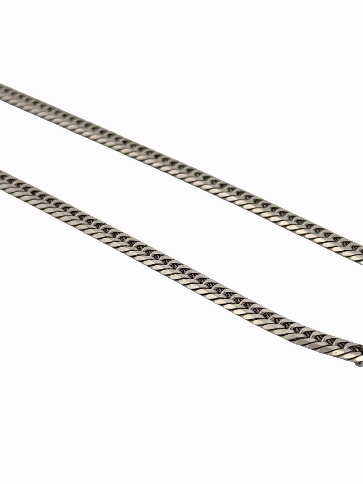 Solid Platinum Pt850 Double Curb Chain Necklace 4.1mm 23in – Very Nice Condition