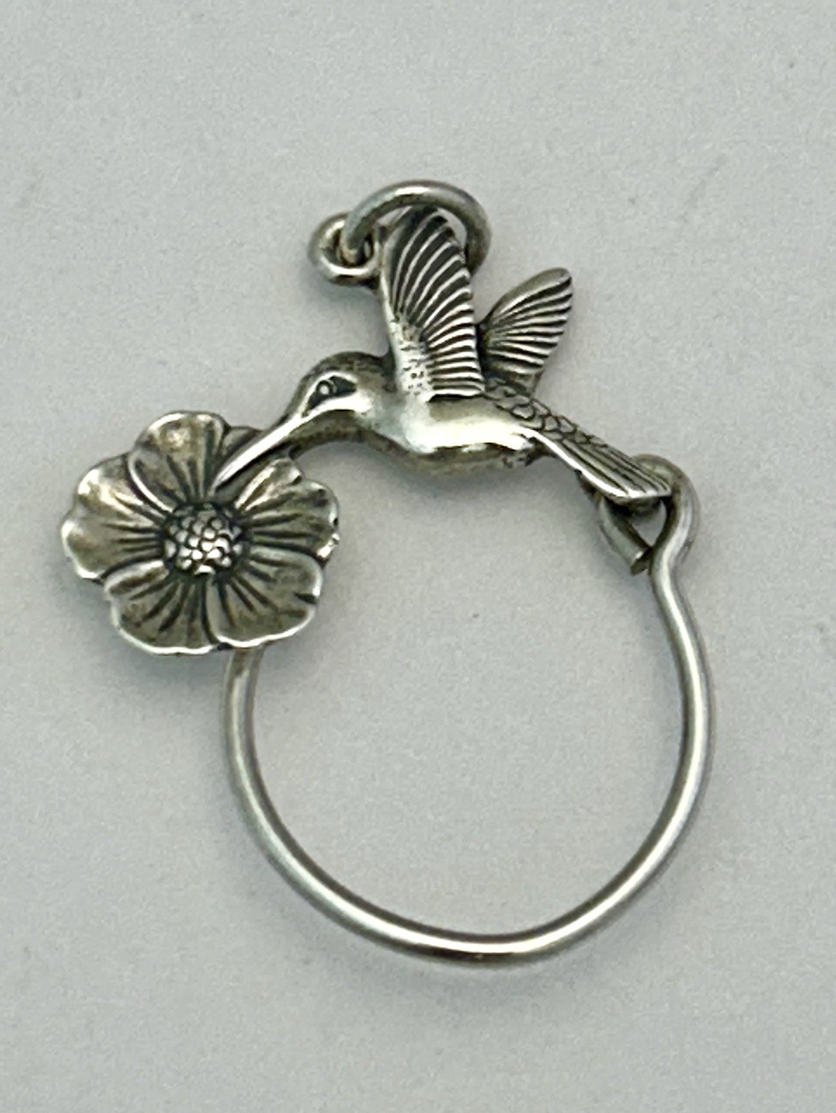 James Avery Humming Bird Charm Holder Changeable Pendant Sterling Silver Retired