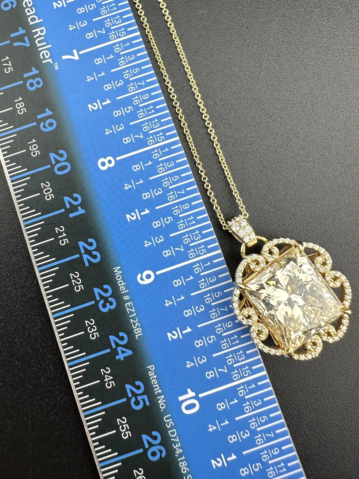14k Gold GIA 17.87ct Natural Light Orangy Yellow Diamond Pendant Necklace