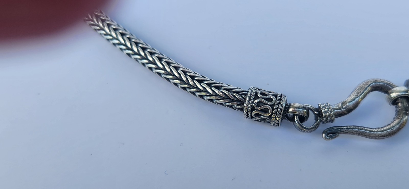Modern Sterling Silver 925 Heavy Foxtail Chevron Chain Necklace 20 in 50 gram