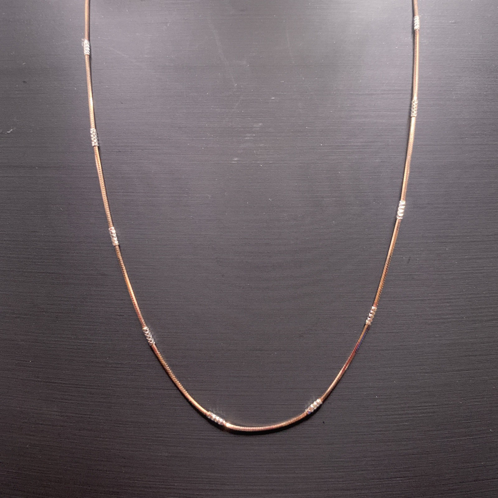 14k Rose gold plated over 925 Sterling Silver diamond cut Snake Chain 18” 1.3mm