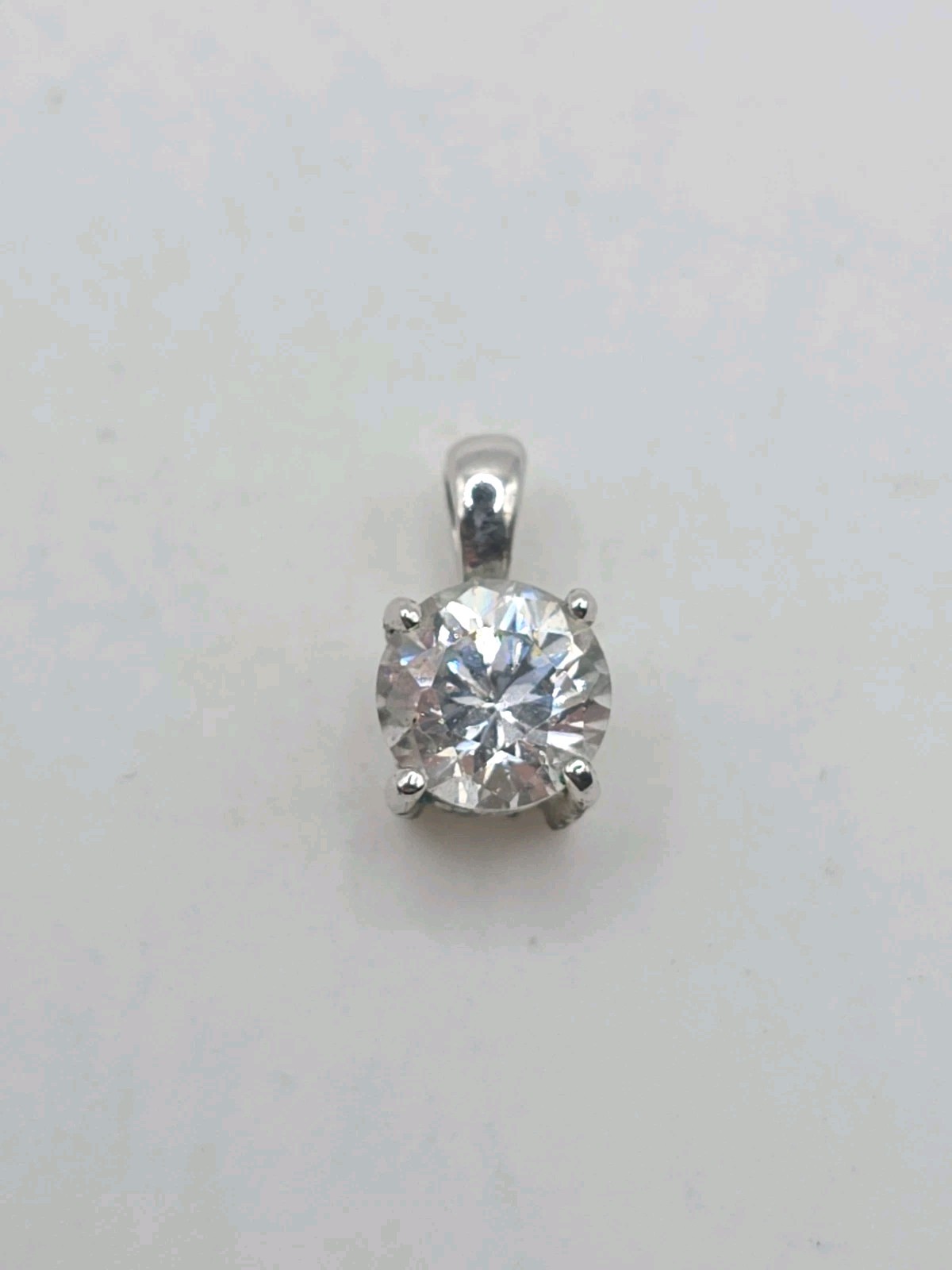 Sterling Silver 925 Solitaire Round CZ 6.5mm Pendant
