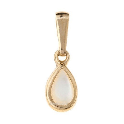 9ct Gold Small Teardrop Pearl Pendant Charm June Birthstone Xmas Bridal GIFT BOX