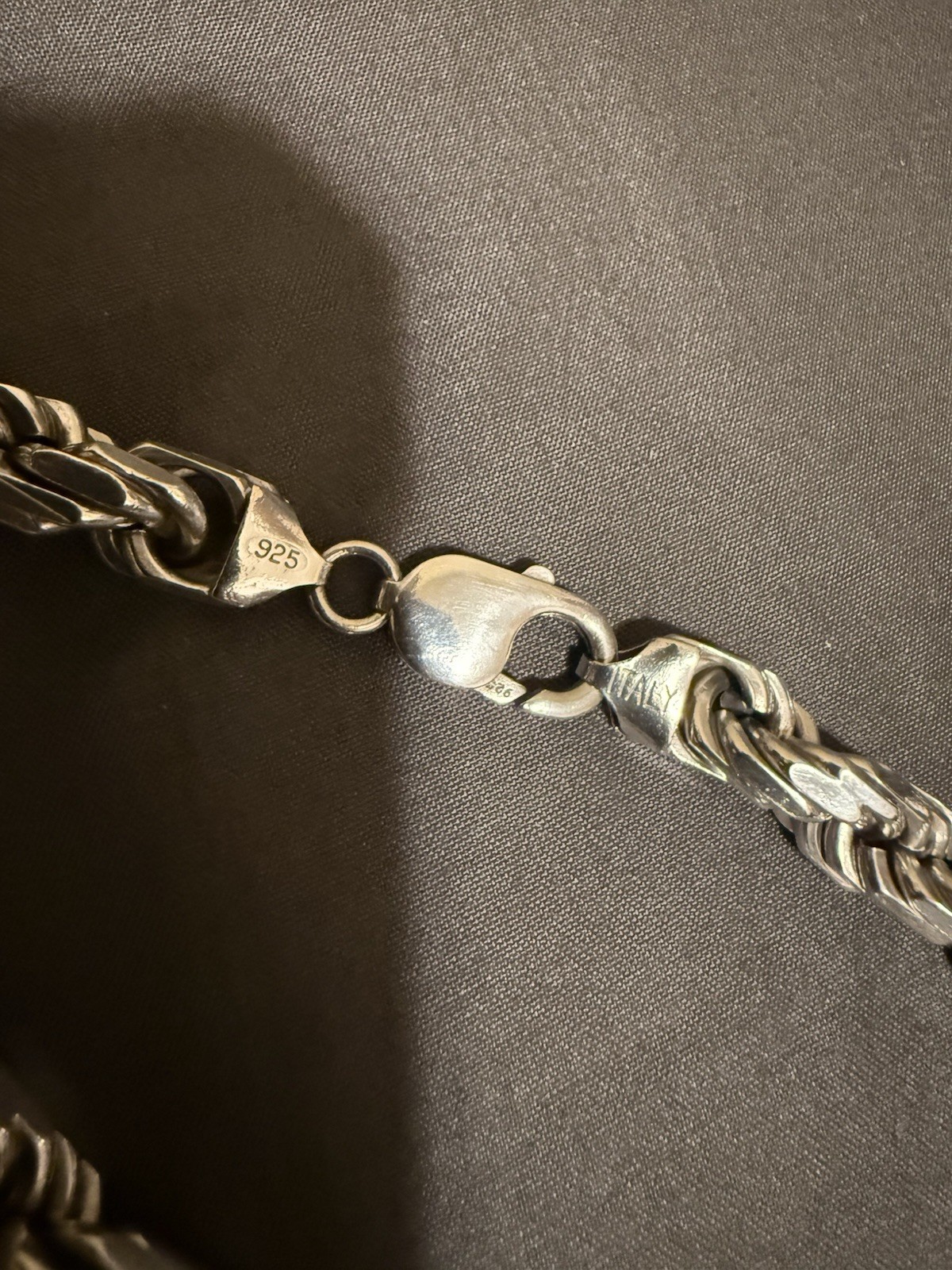 925 Sterling Silver Rope Chain Diamond Cut Heavy Necklace Mens Unisex