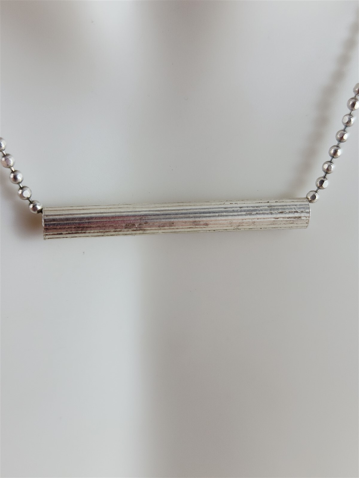 Vintage Sterling Silver 30mm Bar Chain Necklace 22.75″ – 5.6 Grams