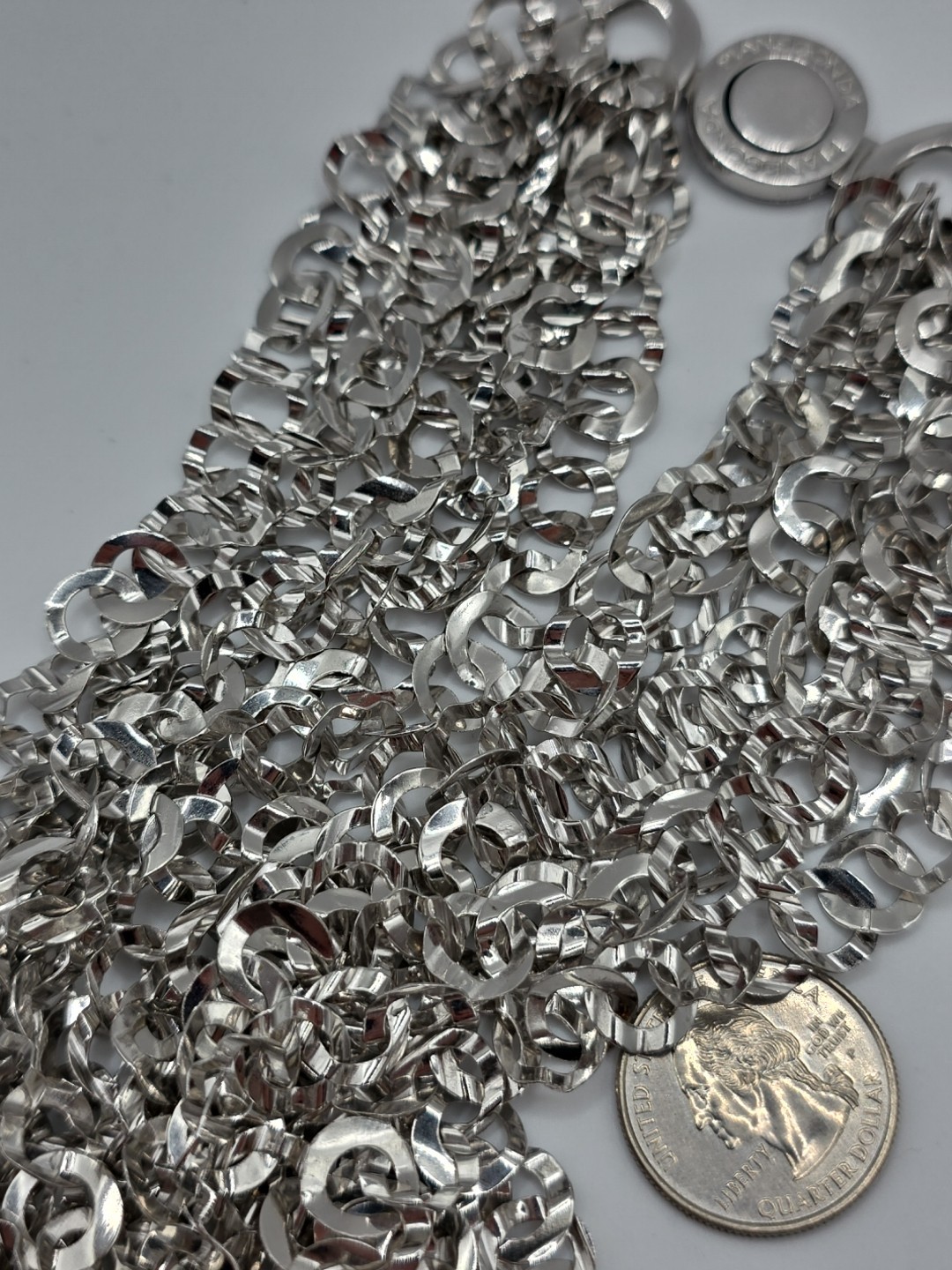 Pianegonda Italy Sterling Silver 925 Layered Statement Necklace 17.5″ 108g