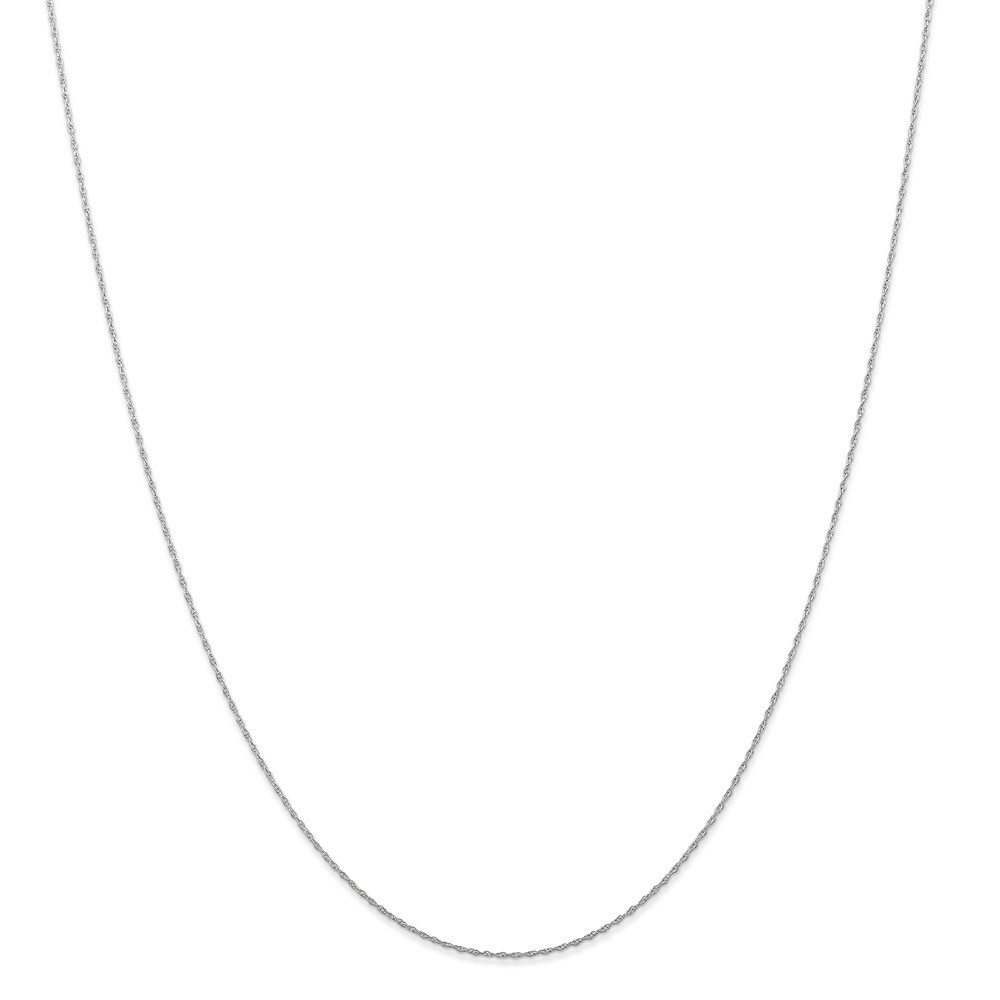 Real 14kt White Gold 16 inch Carded .5mm Cable Rope with Spring Ring Clasp Chain
