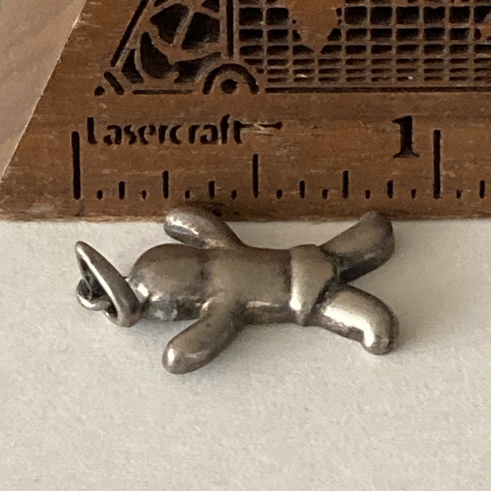 Sterling Silver 925 Asymmetrical Child Shape Charm Pendant No Stone 1.95g