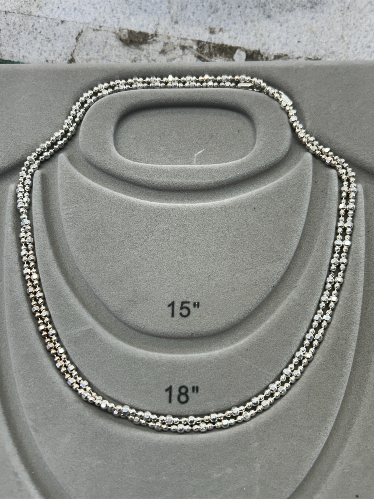 SILVER .925 36IN 24 GRAMS Diamond Cut Beaded NECKLACE
