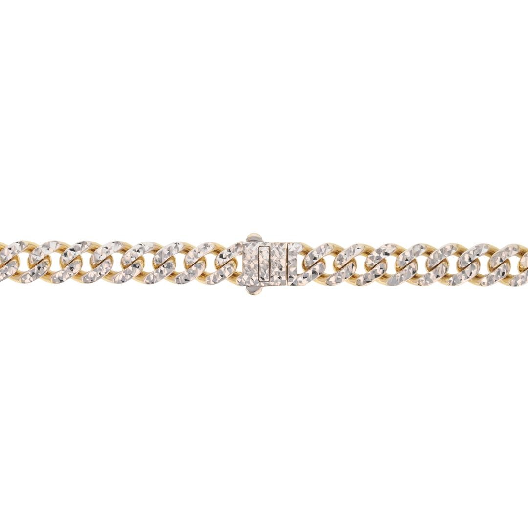 6.2mm Diamond-Cut Curb Link Chain 22″ Necklace 14k Multi-Tone Gold 17.69 Grams