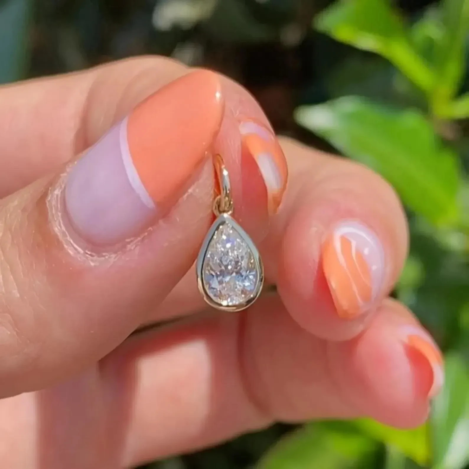 Lab Grown Diamond Pendant Pear Cut 925 Sterling Silver Pendant Gifts For Her