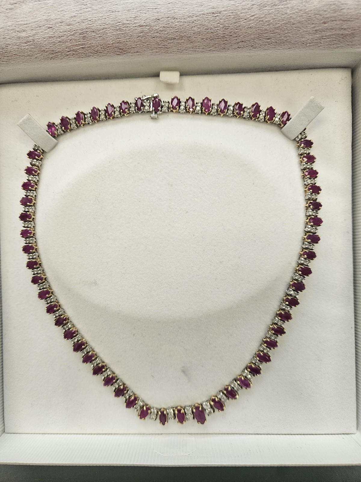 14K Yellow Gold and Ruby Lady’s Necklace w/ GIA Report