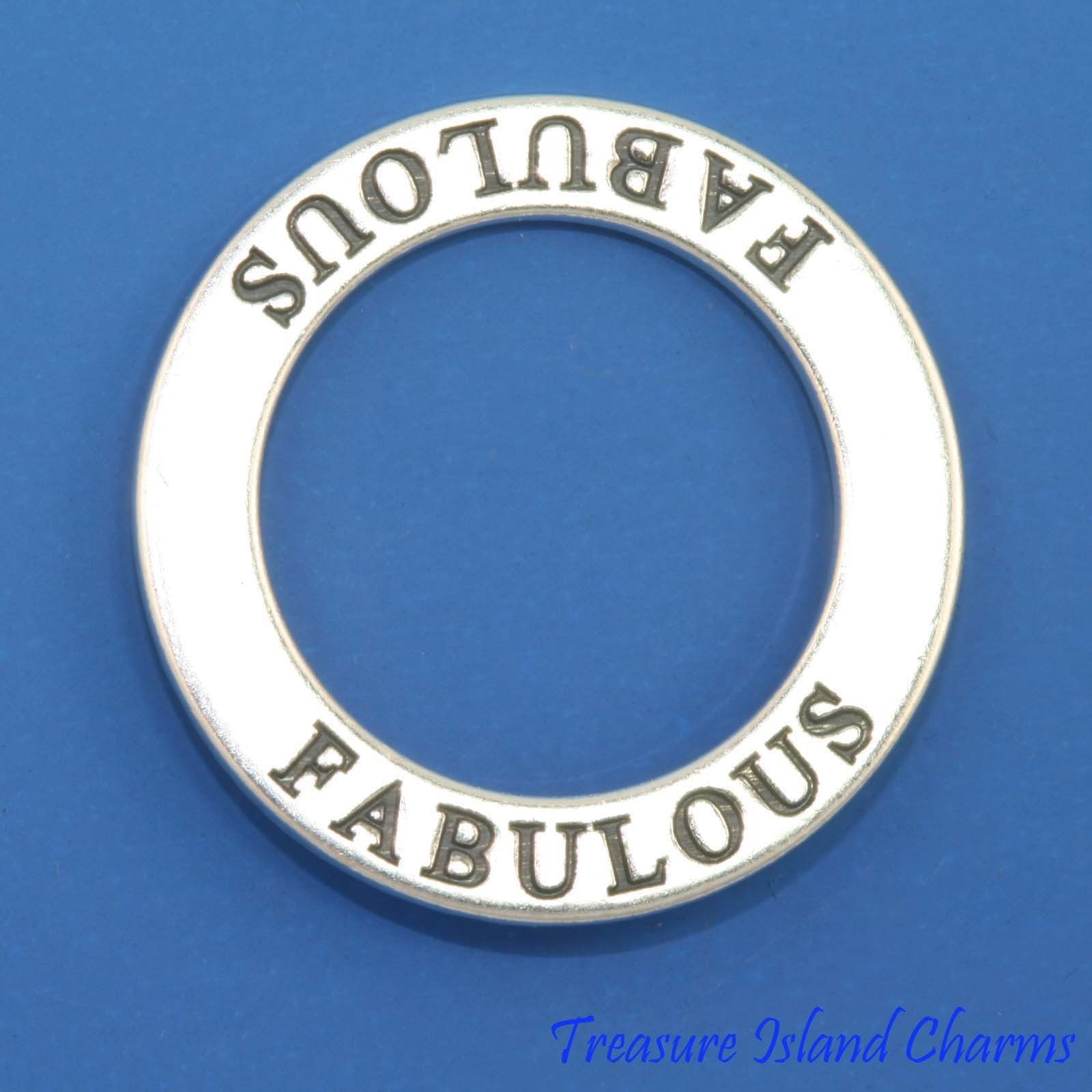 Fabulous Affirmation 925 Solid Sterling Silver Circle Round Band Pendant