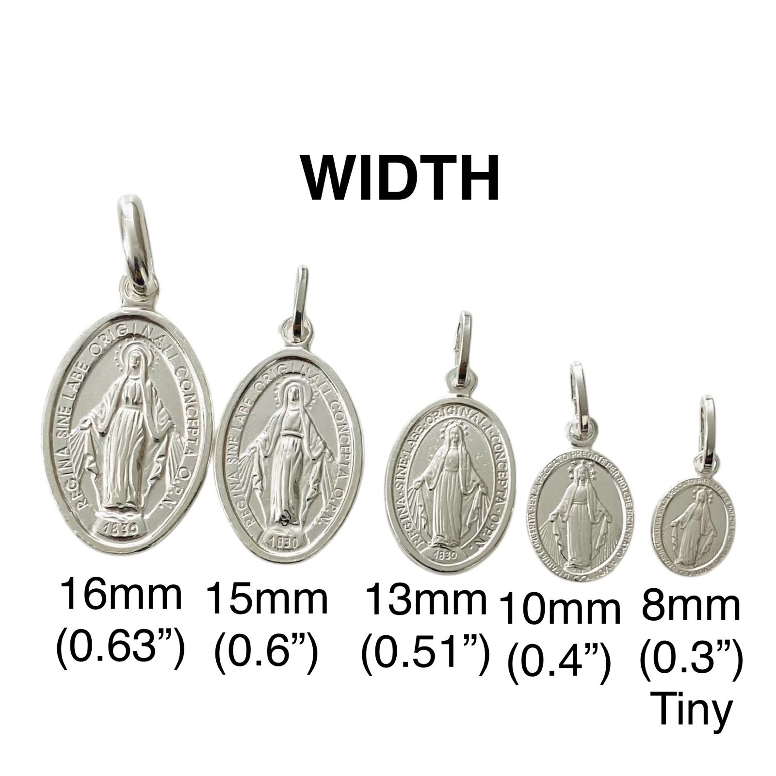Solid 925 Sterling Silver Virgin Miraculous Milagrosa Mary Medal Pendant – ESP37