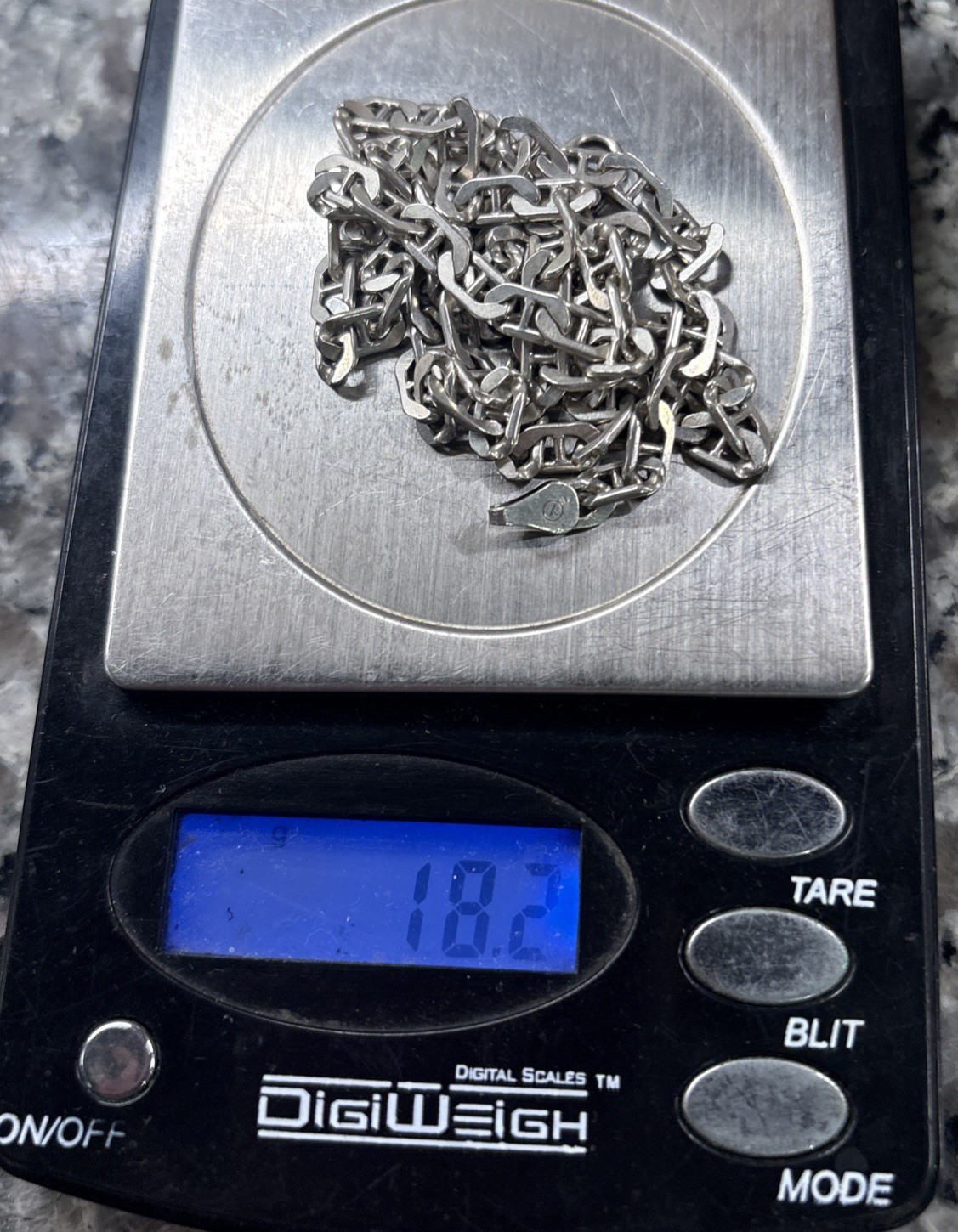 Vintage 925 Italy Solid Anchor Mariner Chain 21 In. 18.2 Gr.
