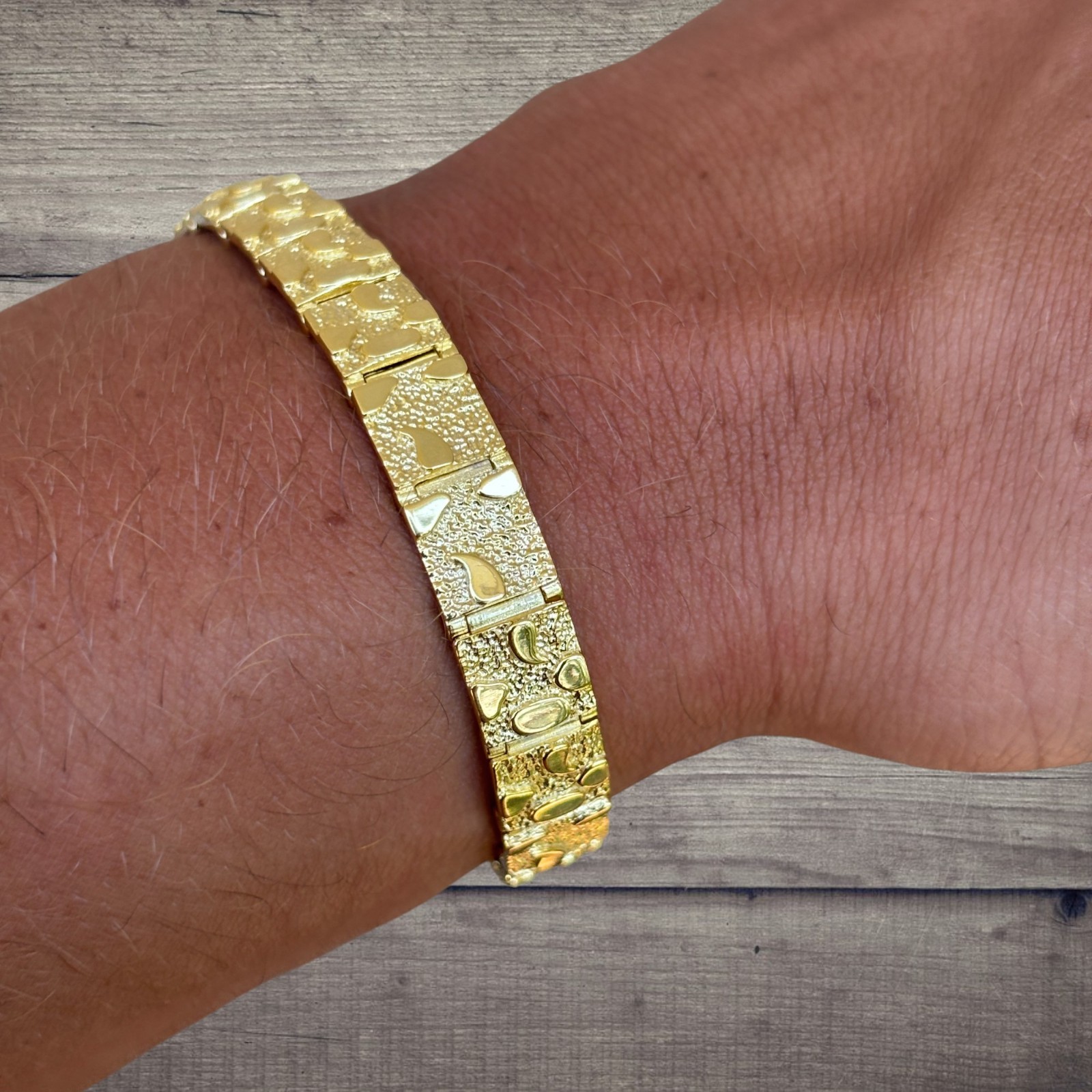 8mm Custom Nugget Bracelet – Real Solid 925 Sterling Silver Or 14k Gold Vermeil