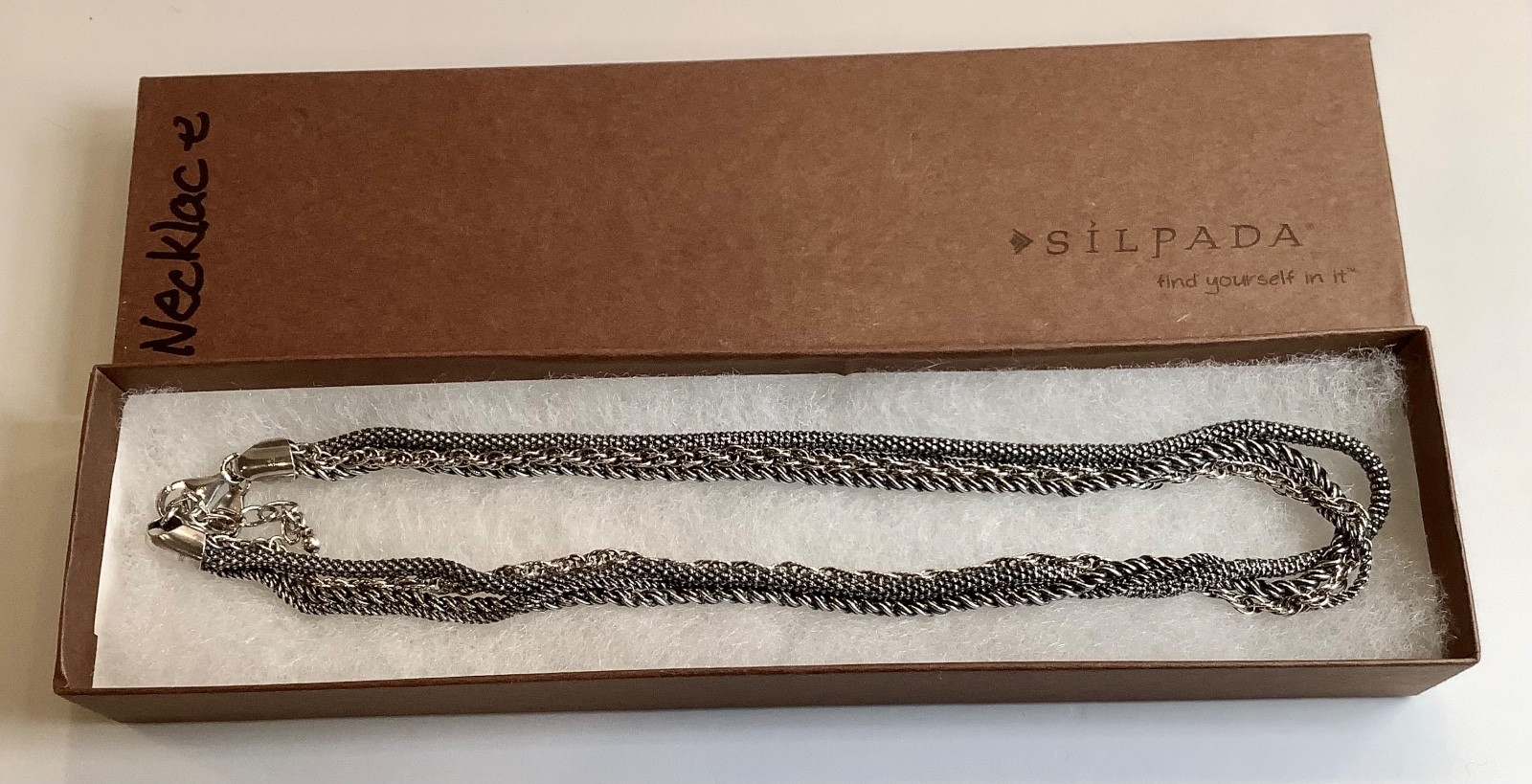 Silpada N1719 Sterling Silver (4) Multi-Strand 16-18” Necklace Oxidized Popcorn