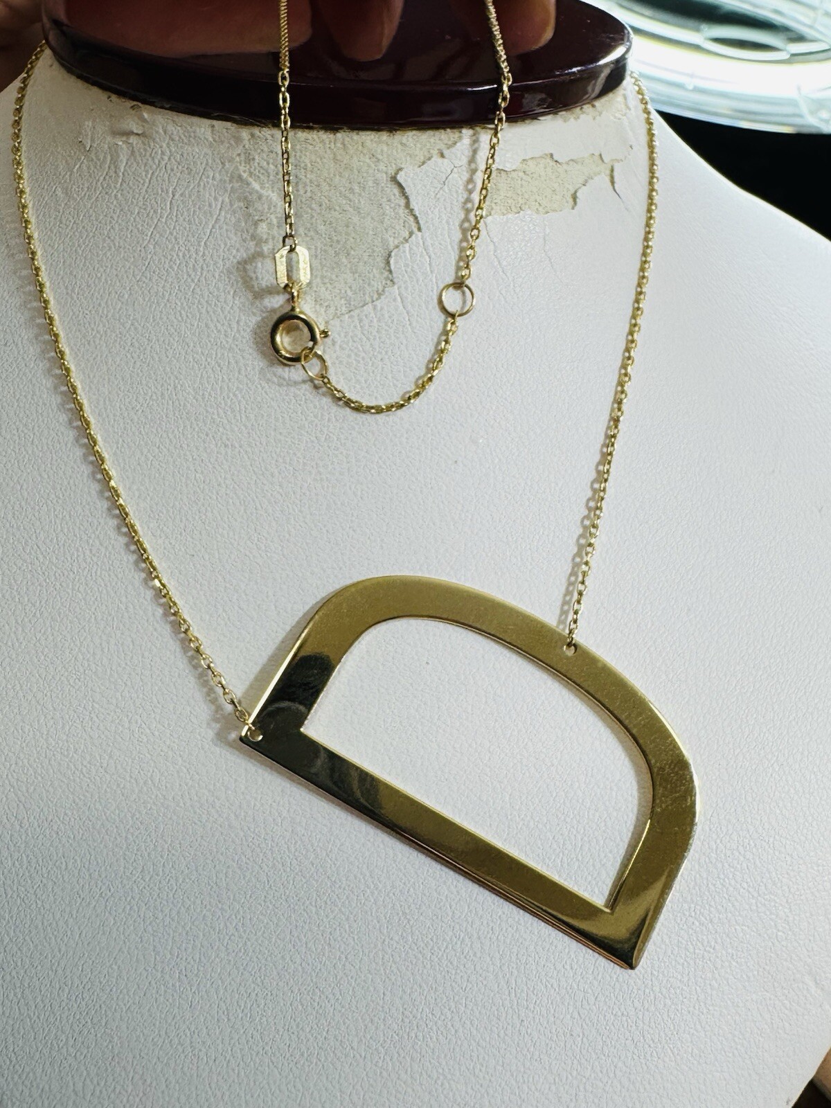 RARE 18K 750 Gold Letter D initial Necklace 16.5/17.5” Long 1mm 4.4g