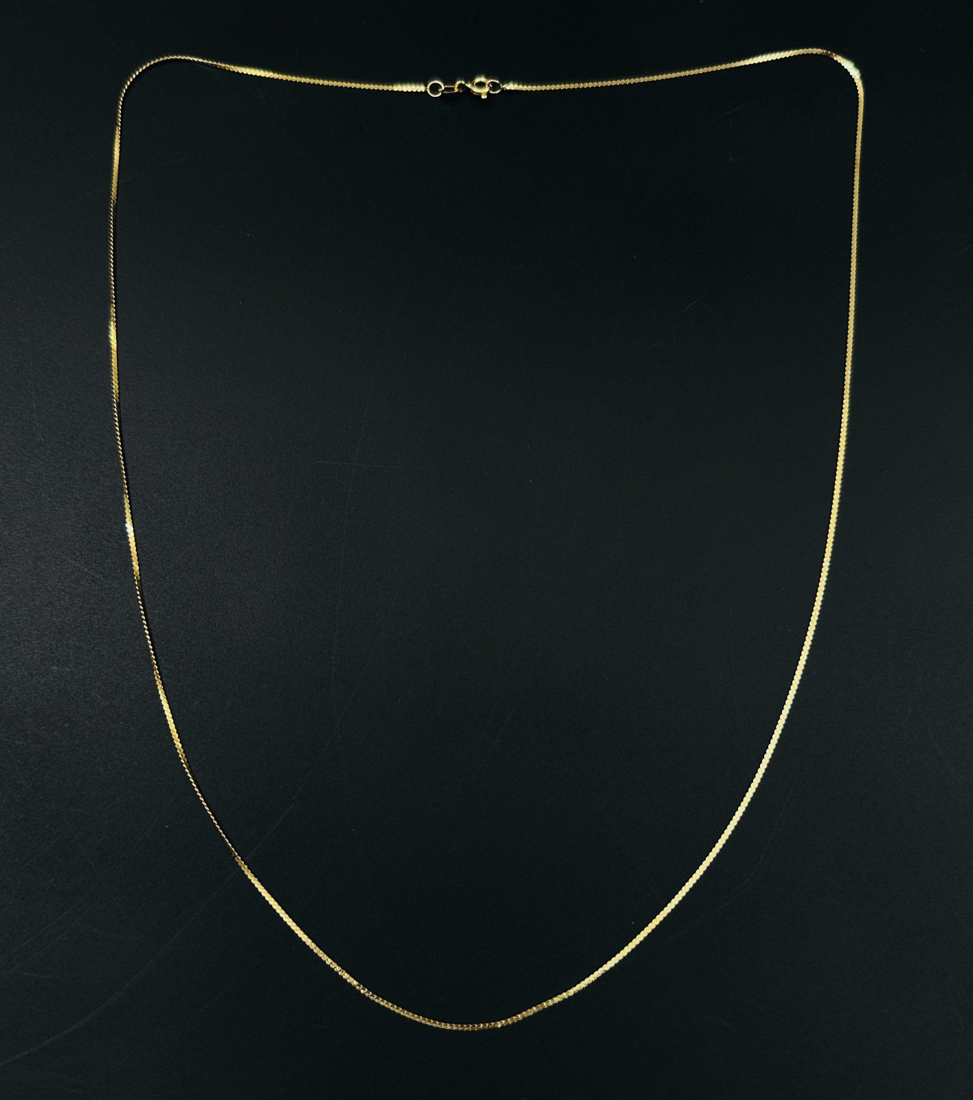 Solid 14K Yellow Gold Serpentine Link Chain Necklace, 1mm, 23 7/8″ LONG