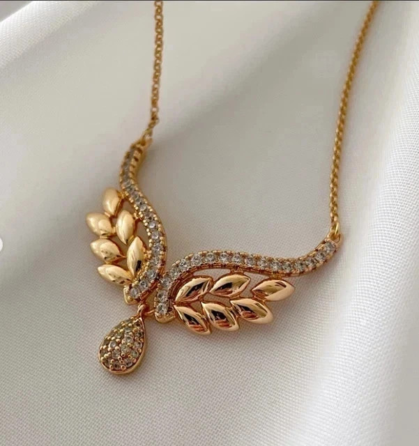 2Ct Round Lab Created Diamond Wings Shape Women’s Pendant 14K Yellow Gold Plated