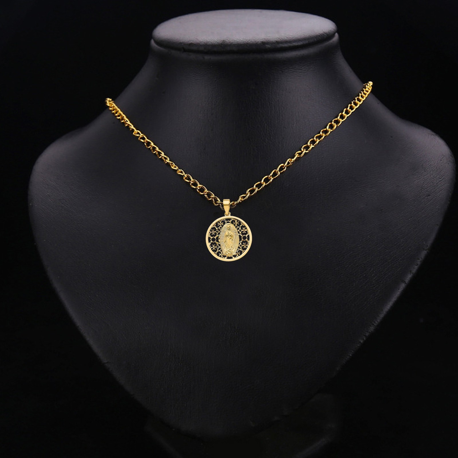 14K Two Tone Gold Religious Pendant for Chain