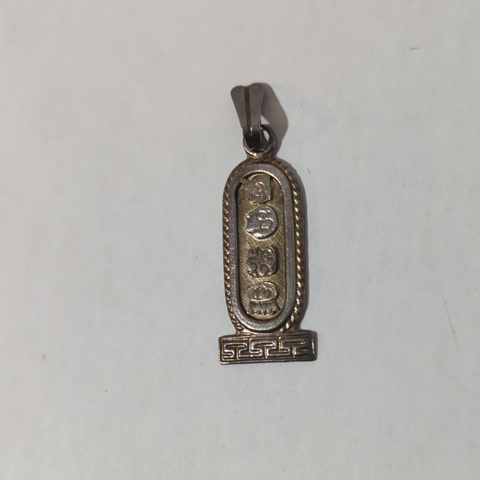 Oro Maya Sterling Silver 925 Egyptian Cartouche Hieroglyphics Symbols Pendant