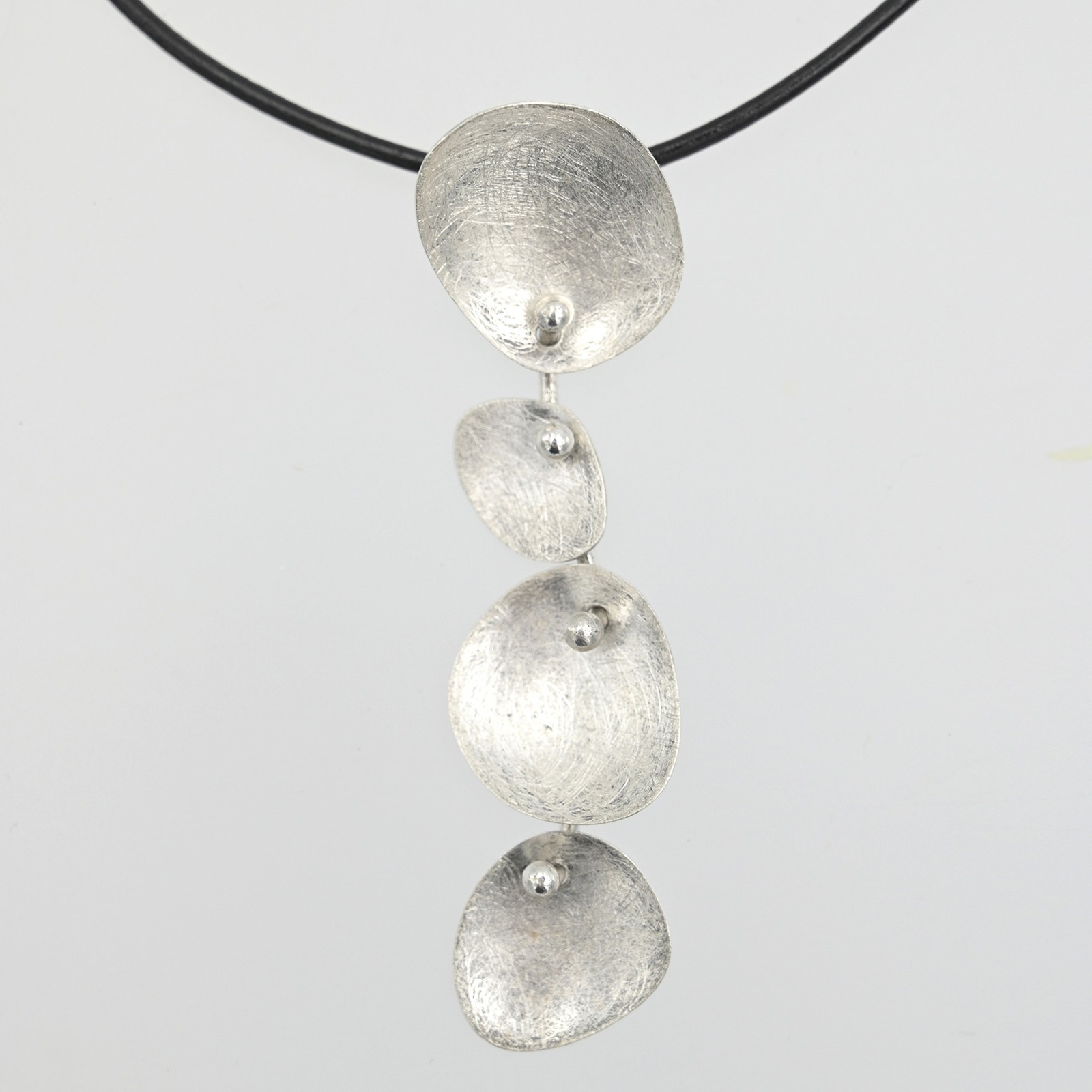 Handcrafted Modern Sterling Silver 925 Drop Pendant Necklace OOAK Artisan Made