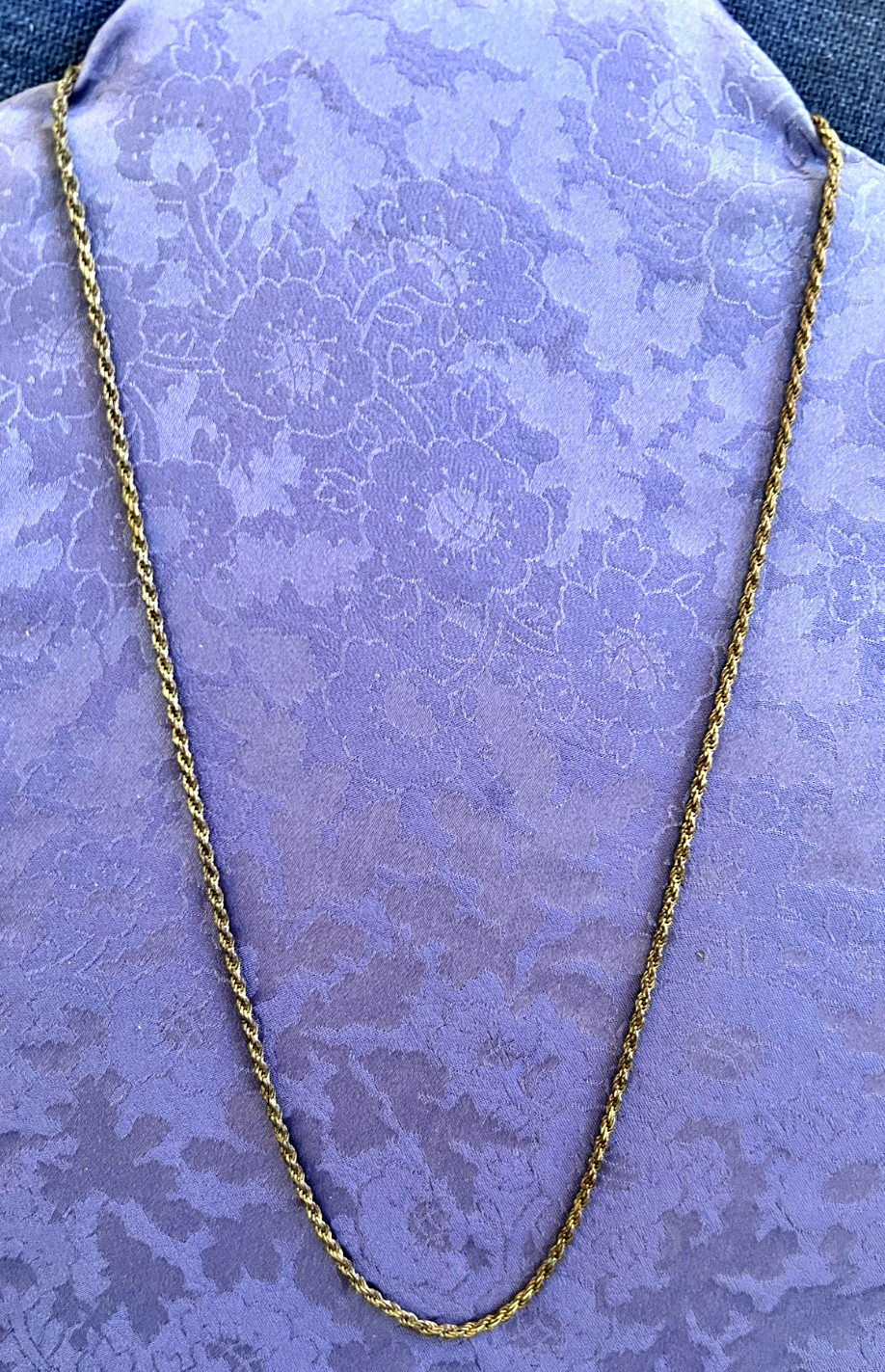 17 7/8 Inch Long Sterling Silver Rope Chain Lobster Clasp Italy Tarnished Black