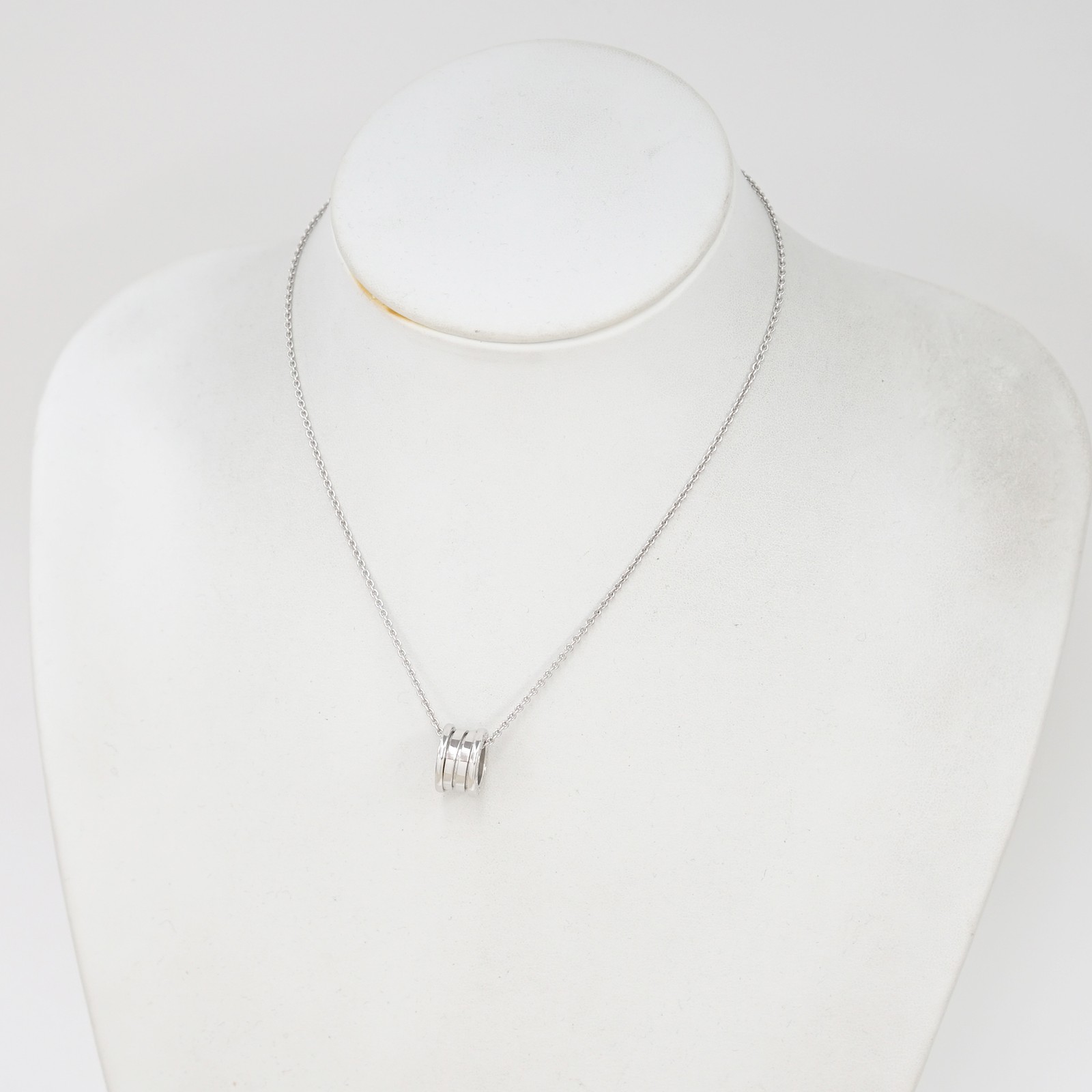 BVLGARI B zero1 Necklace 16″ 18k White Gold Auth w/Box #5187