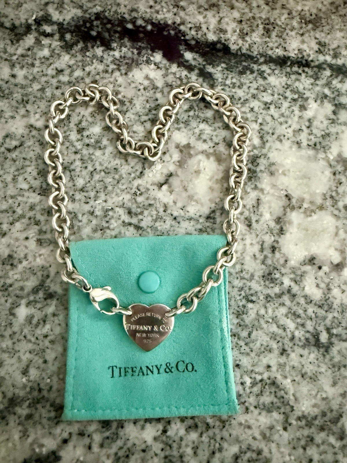 Tiffany & Co. Return to Tiffany 925 Heart Tag Chain Necklace