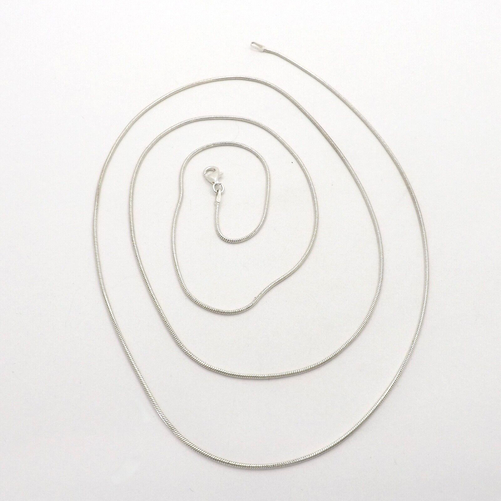Sterling Silver Snake Link Pendant Chain Necklace Italy 36in Long