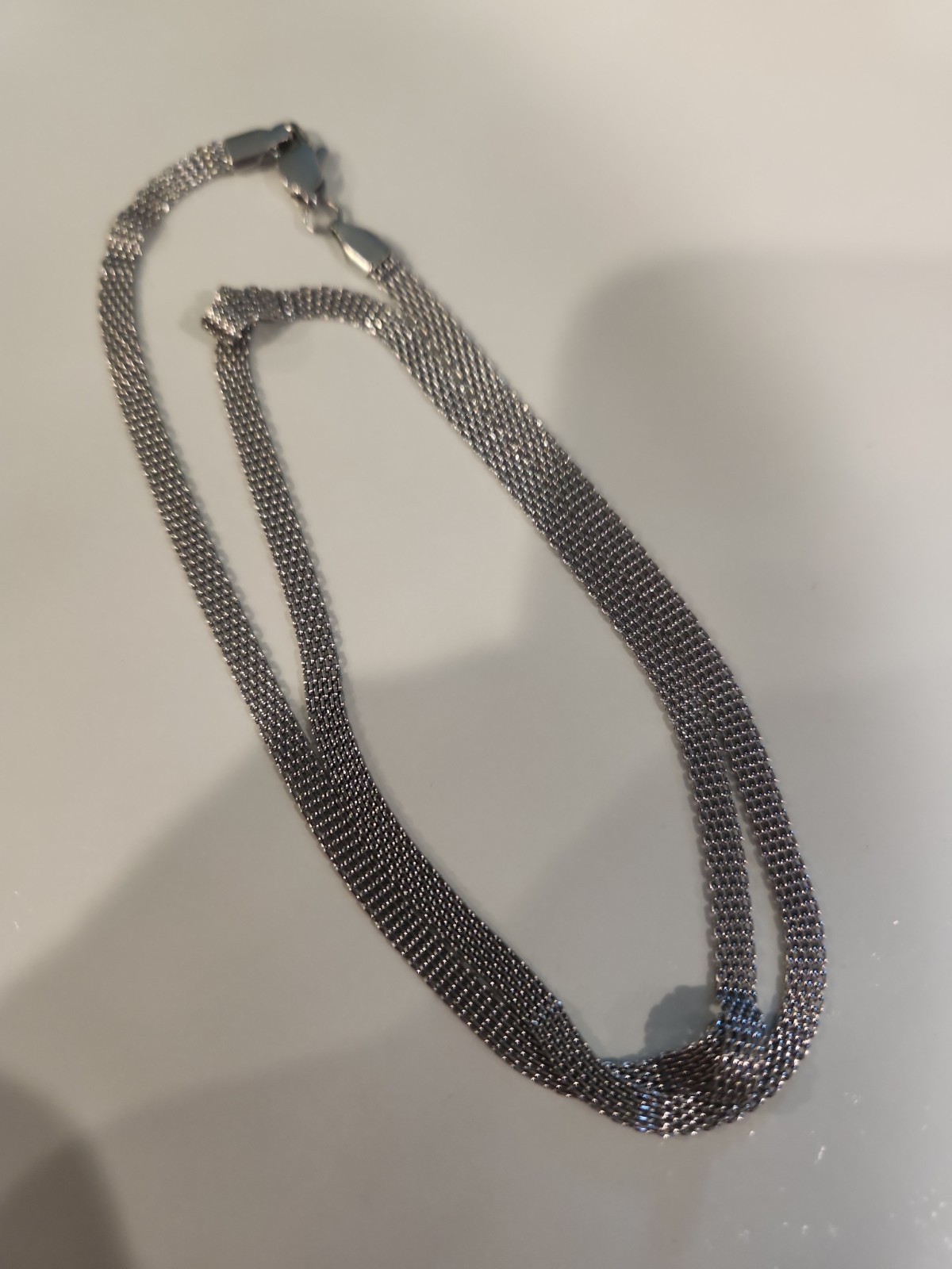 14k Italian White Gold Filled Bismarck Chain 4mm $130 RETAIL