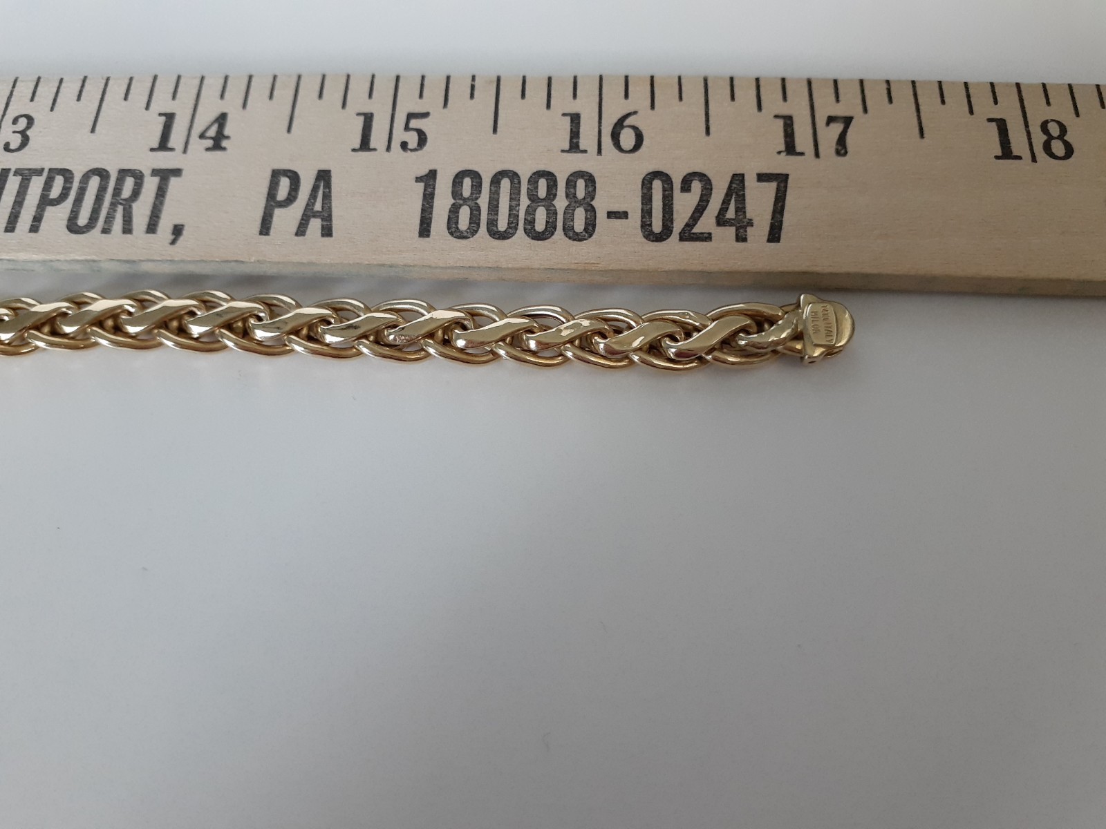 14K Gold Milor Italy Serpentine Graduated Thick Flat Woven Chain 17″Necklace 20G