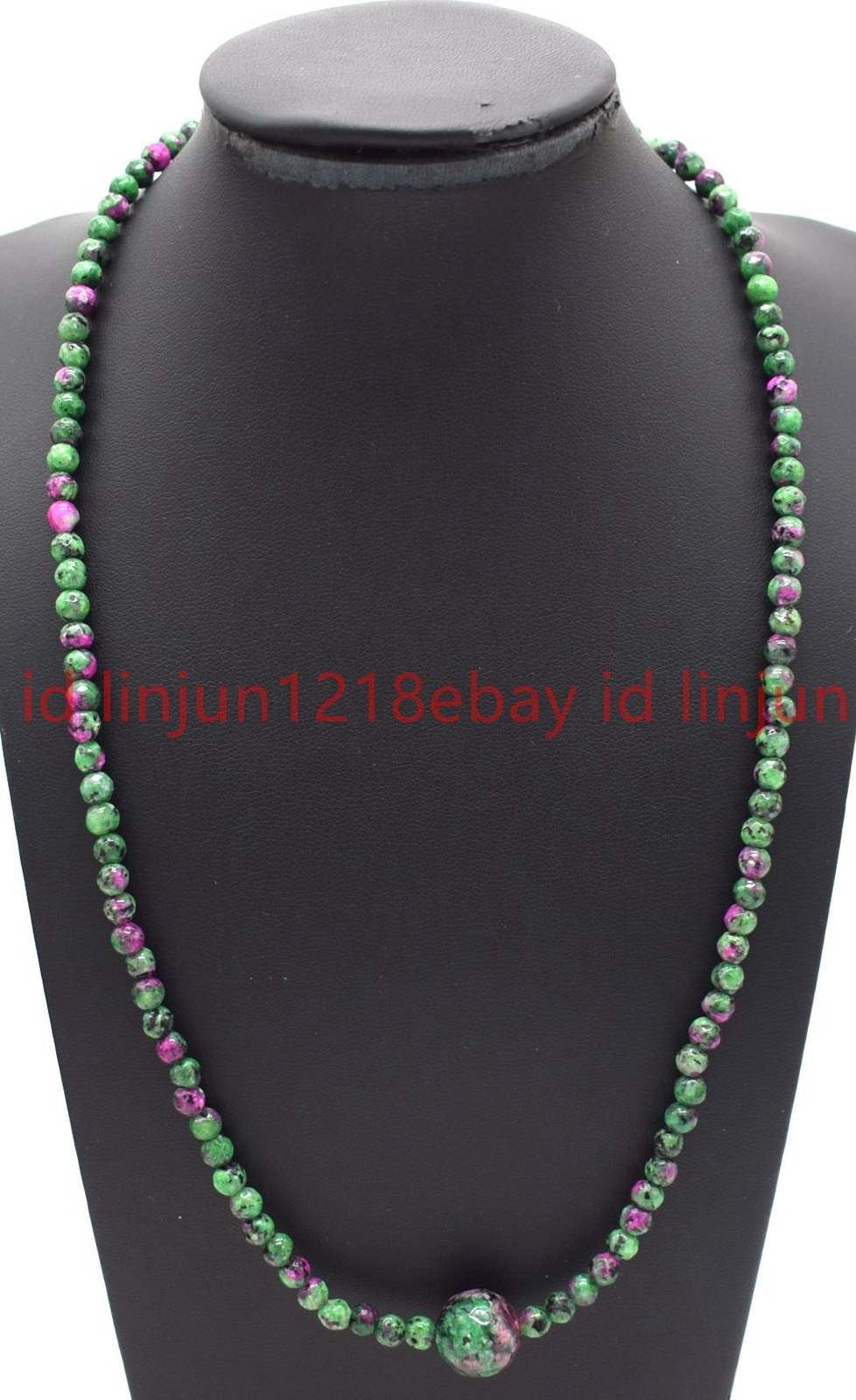 Natural 4mm Faceted Red Green Zoisite Round Gemstone Beaded Necklace 16-28in