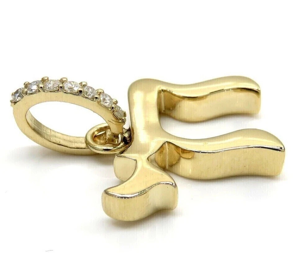 0.50Ct Round Lab Created Diamond Chai Pendant 925 Silver 14k Yellow Gold Plated