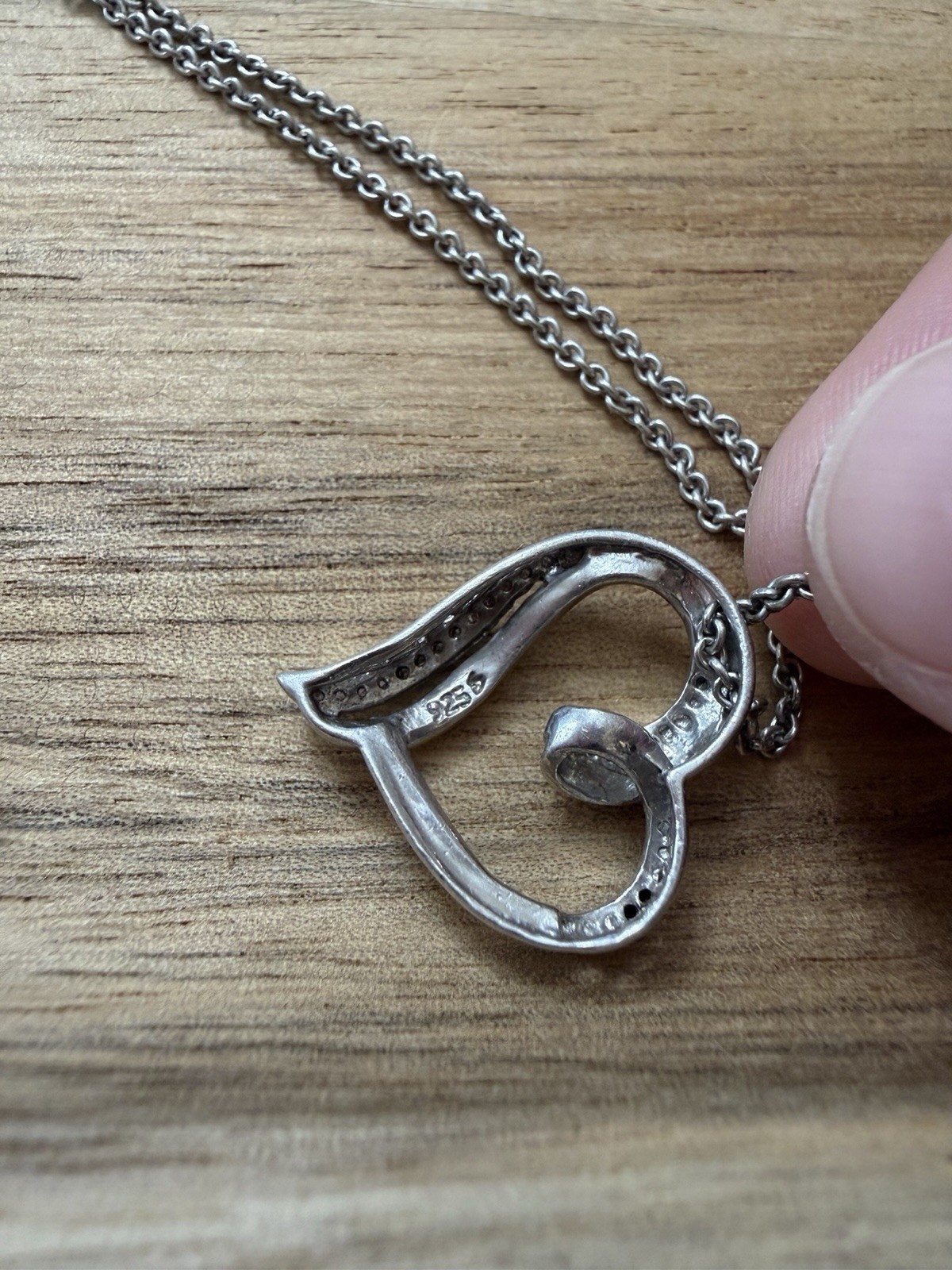 Kay Jewelers Black and White Diamond Accent Open Heart Pendant Sterling Silver