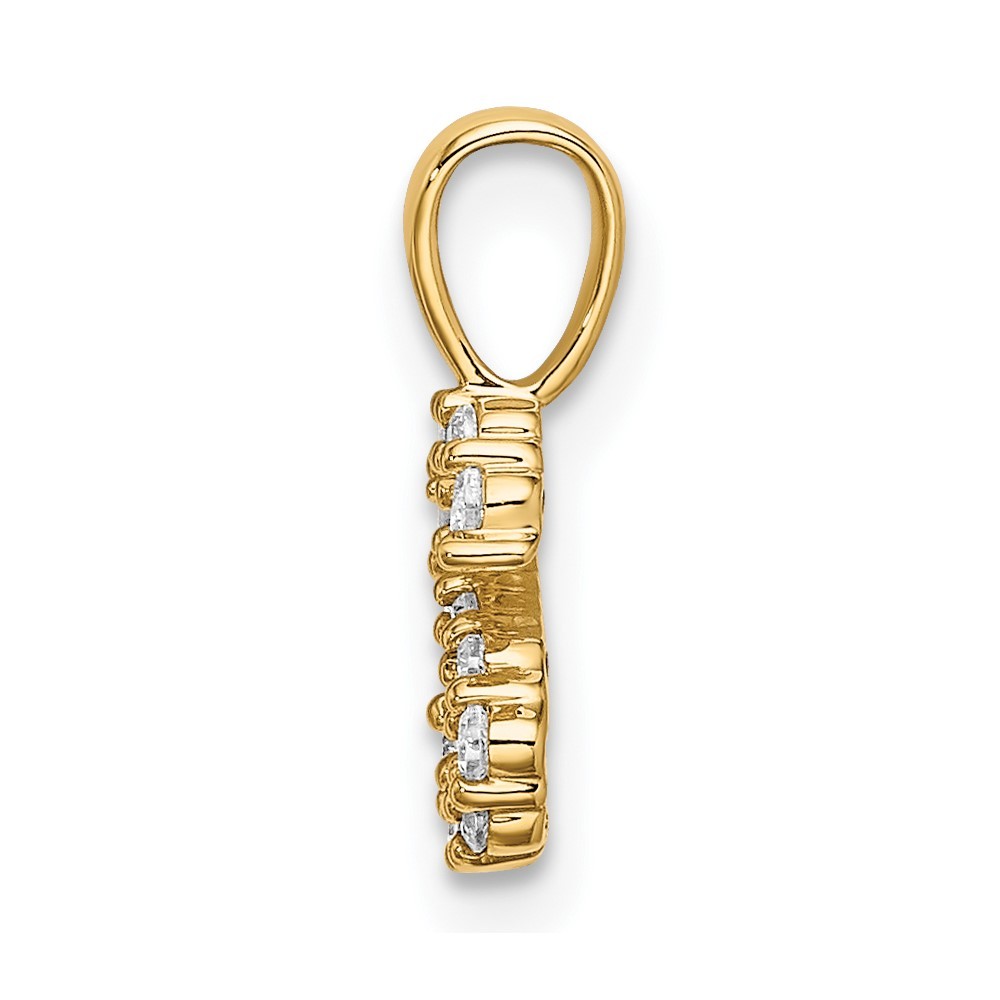 0.14Ct Lab Grown Diamond Letter S Initial Pendant 14K Yellow Gold (VS/SI, GH)