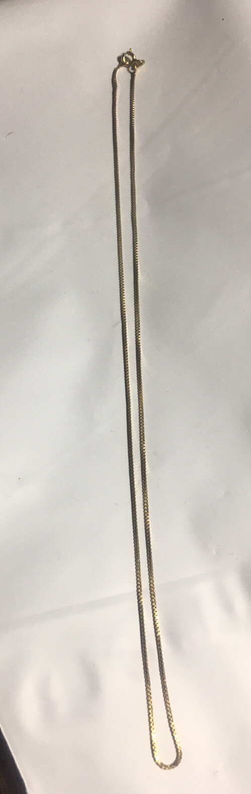 FA8 Made in Italy Gold Plated 925 Sterling Silver square box Chain Necklace 17”