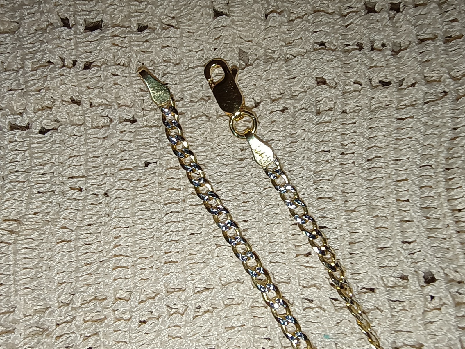 P. LUX 925 Sterling Silver Gold Tone Italy Diamond-Cut Curb Chain Bracelet 7.5″