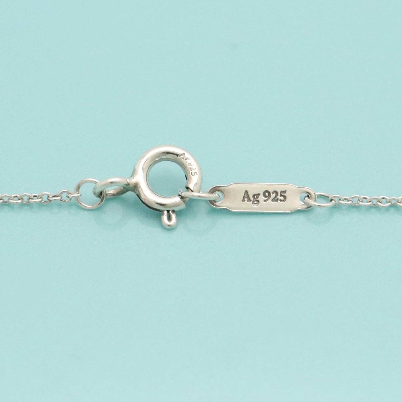 Tiffany & Co. Letter K Notes Alphabet Initial Disc Necklace 16.2″ Silver 925