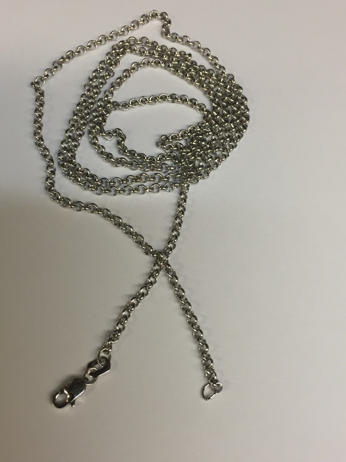 14k White Gold Cable Link Pendant Chain/Necklace 24″ 2.2 mm 3.7 grams WRCAB60