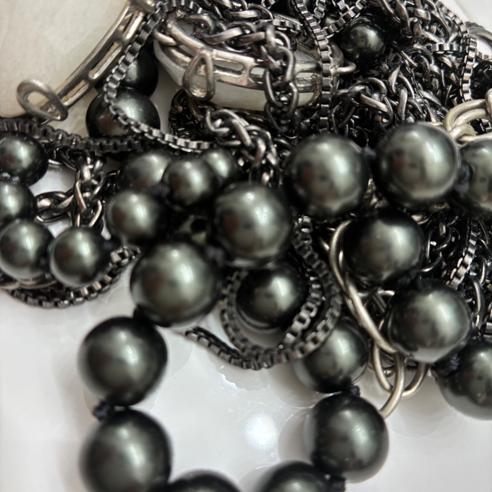 Black Pearl Statement Necklace