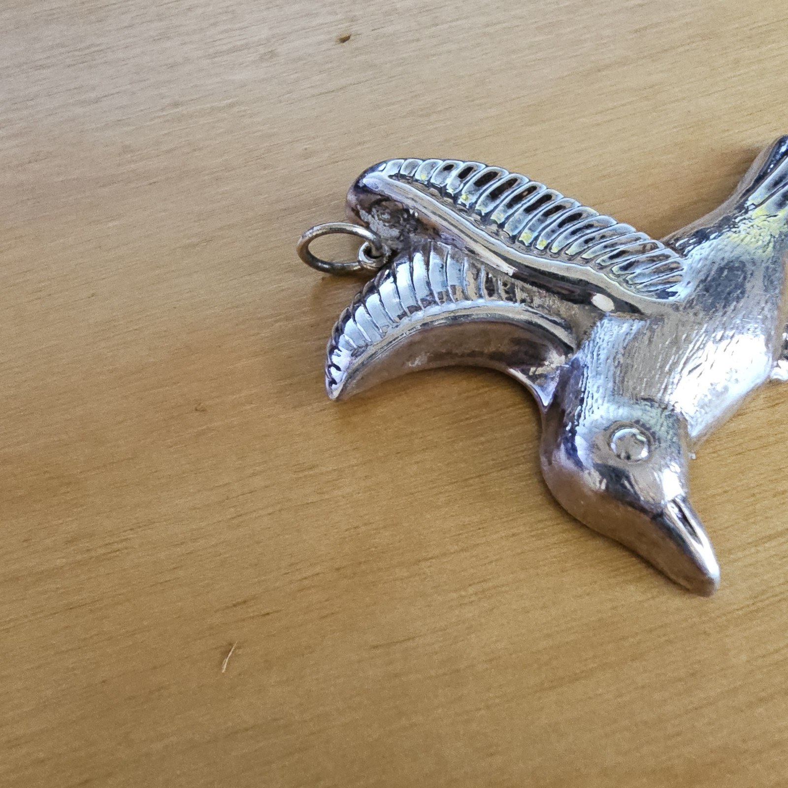 925 Sterling Silver Bird Pendant. 2×2 In. Marked 925 On Back. May Be Hollow?