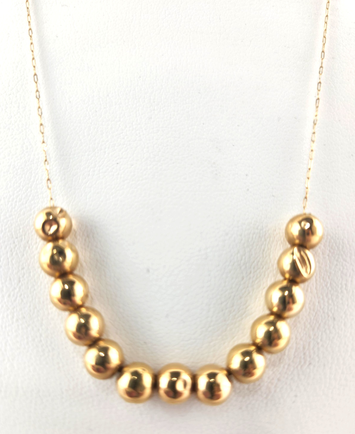 Vintage 14K Yellow Gold Add A Bead 20″ Necklace 13 Floating Ball Strand