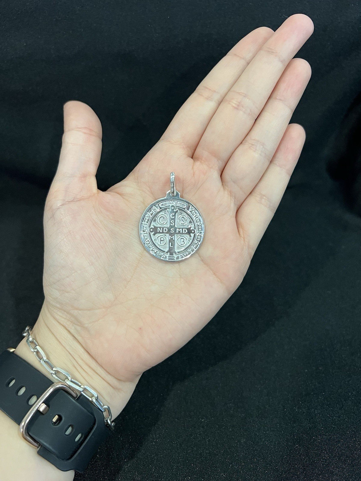 925 Sterling Silver Mens Womens St Benedict San Benito Protection Medal Pendant