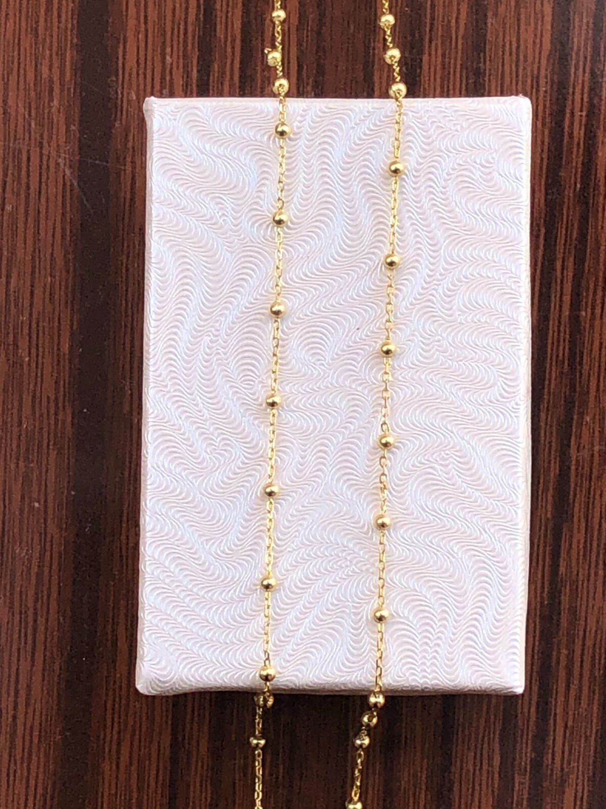 925 Sterling Silver Gold Ball Station Chain Necklace Women 1.8mm Dainty Plain