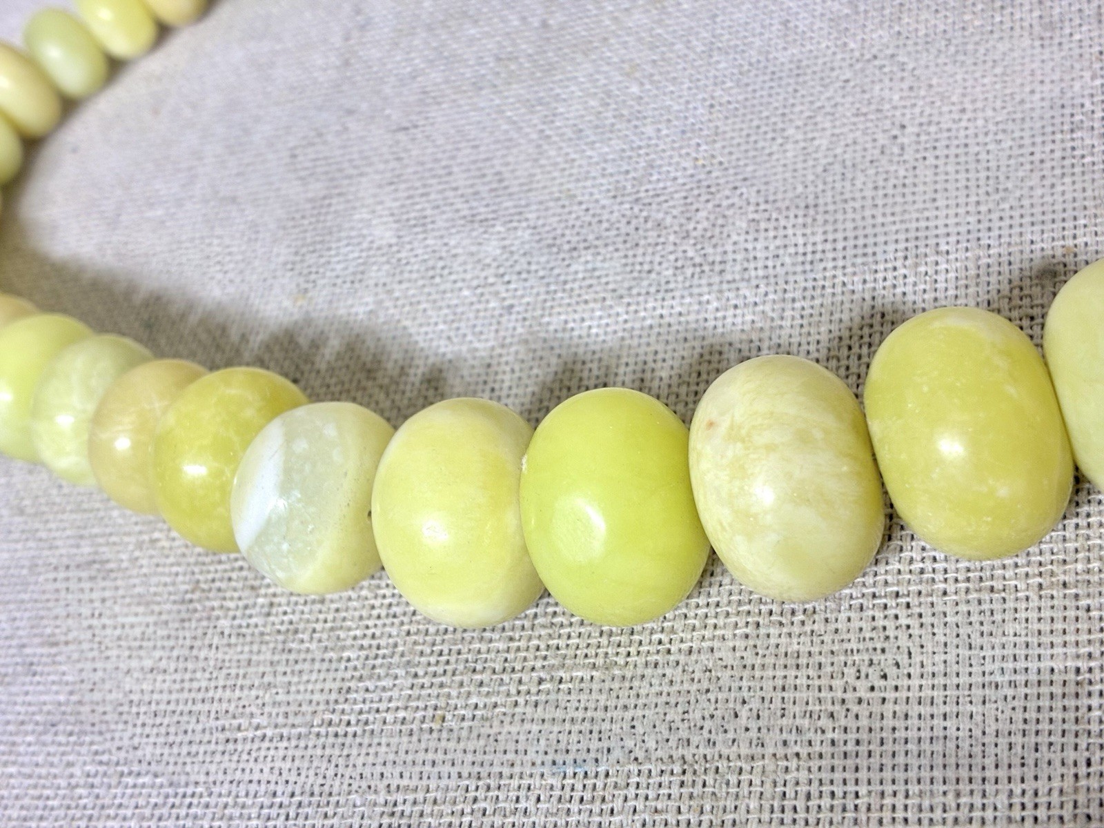 Jay King DTR 925 Graduated Yellow Green Serpentine Stone Bead Necklace 172g