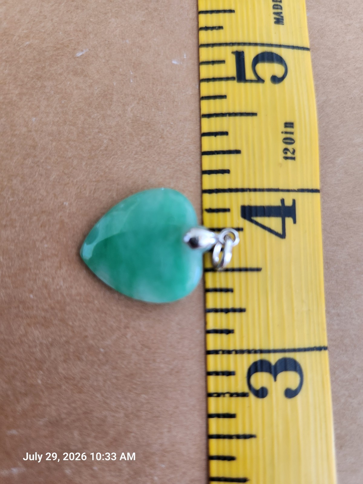 18k Solid White Gold Handcrafted Jade Heart Shape Pendant By Kai Cheong in HK