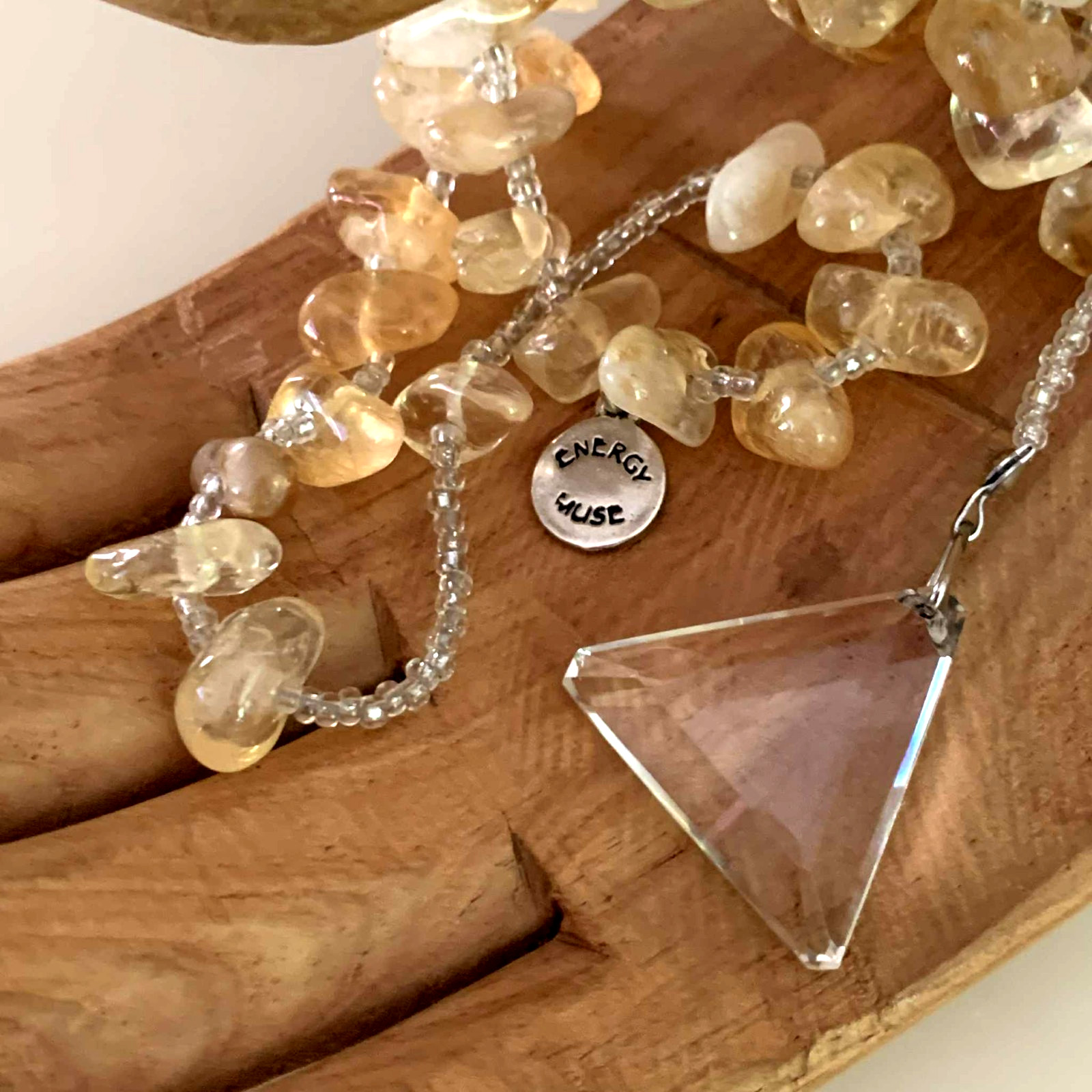 Energy Muse Exquisite “SACRED CITRINE” Necklace 26″ “Light-Happiness-Healing”